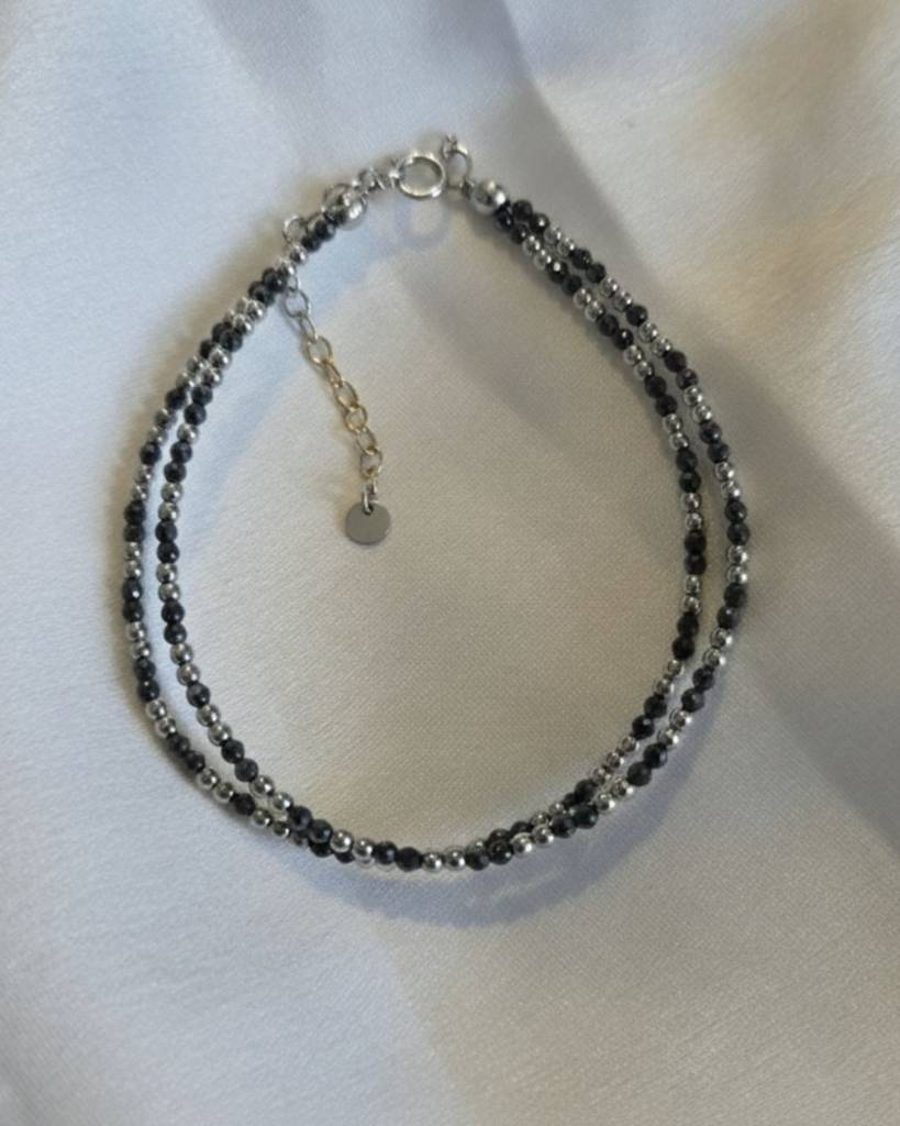 Sterling Sterling Double Layer Mangalsutra Bracelet : SSDLNAZ925012