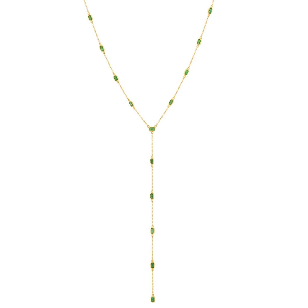 Minimal Y Chain Necklace 18K Gold-Plated 925 Silver : NK0009
