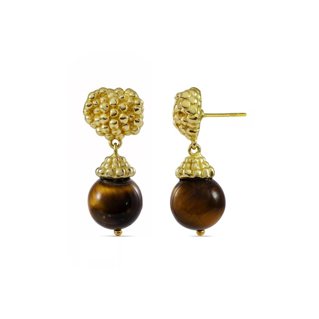 Tiger Eye Drop Earrings : PGE-110