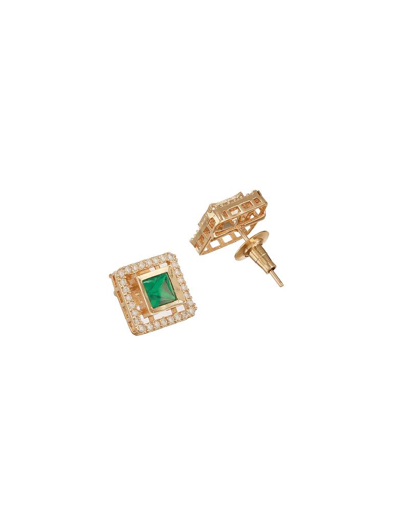 Gold Toned Green Emerald Kundan Studded Designer  Locket Pendant Jewellery Set : SJLK2719