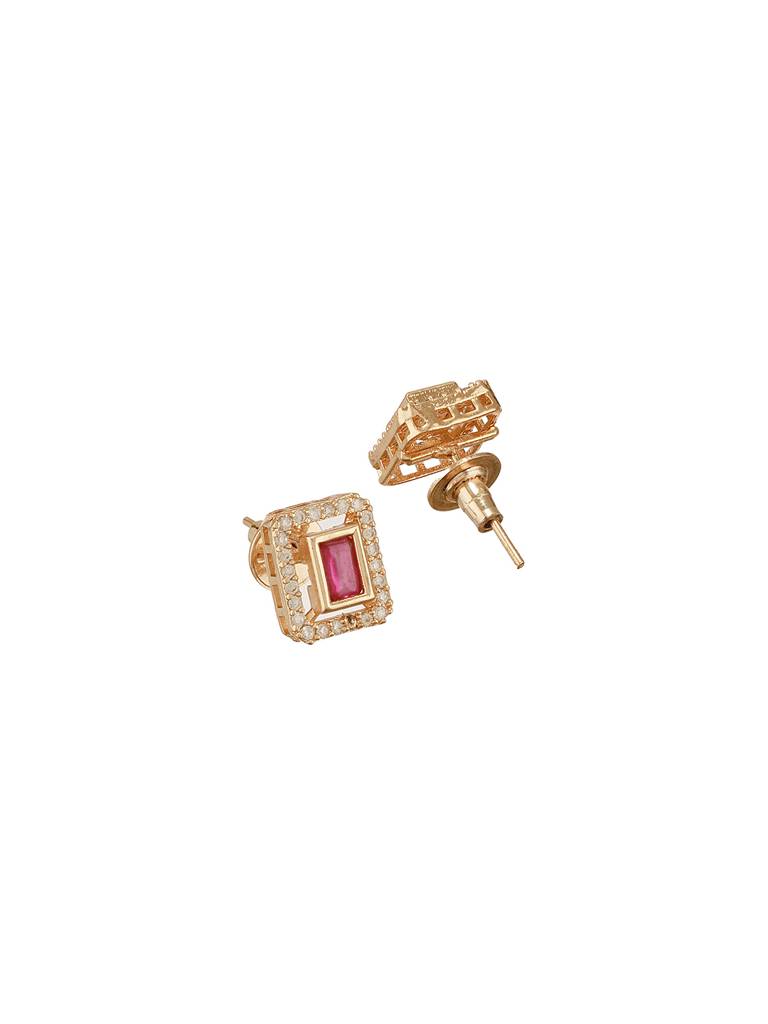 Gold Plated Ruby Red Kundan Studded Designer Locket Pendant Jewellery Set : SJLK2721