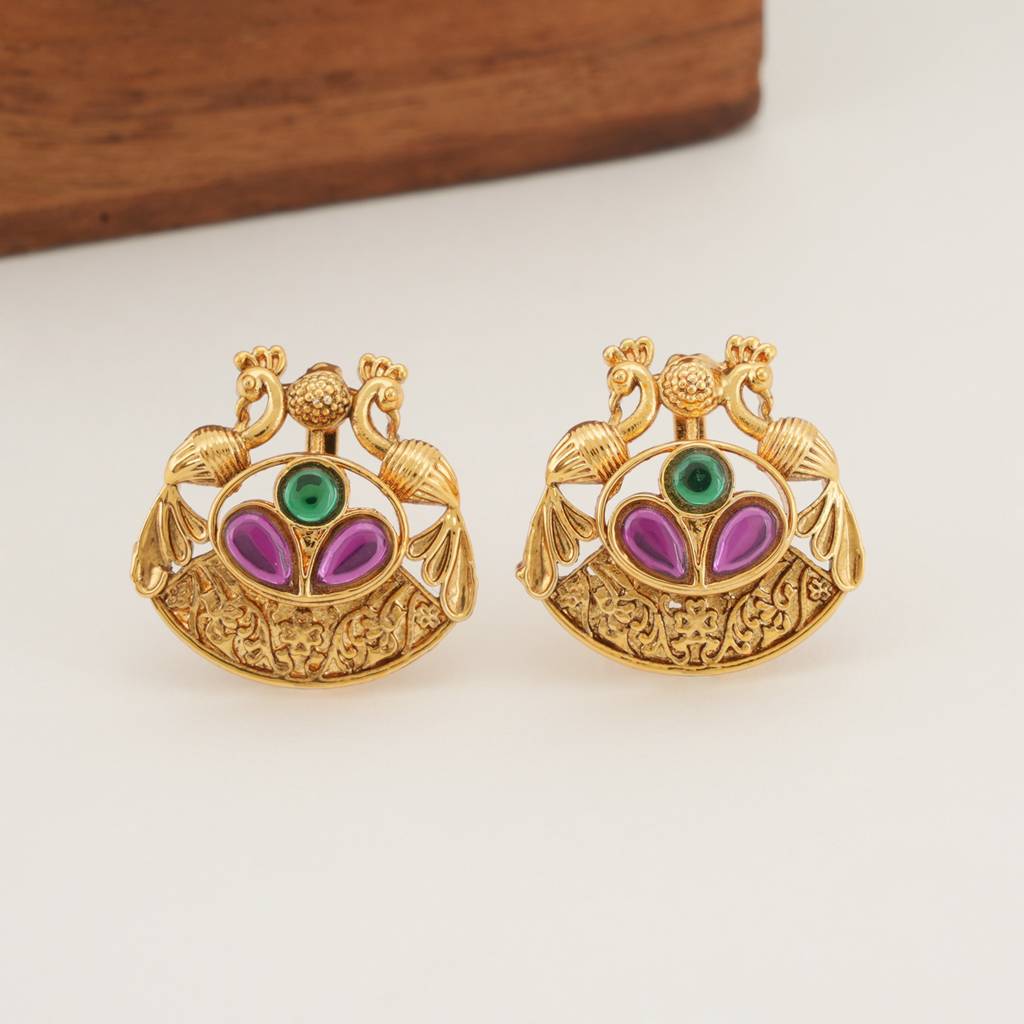 Stunning Muticolor Gold Pendant Set : SJ1388