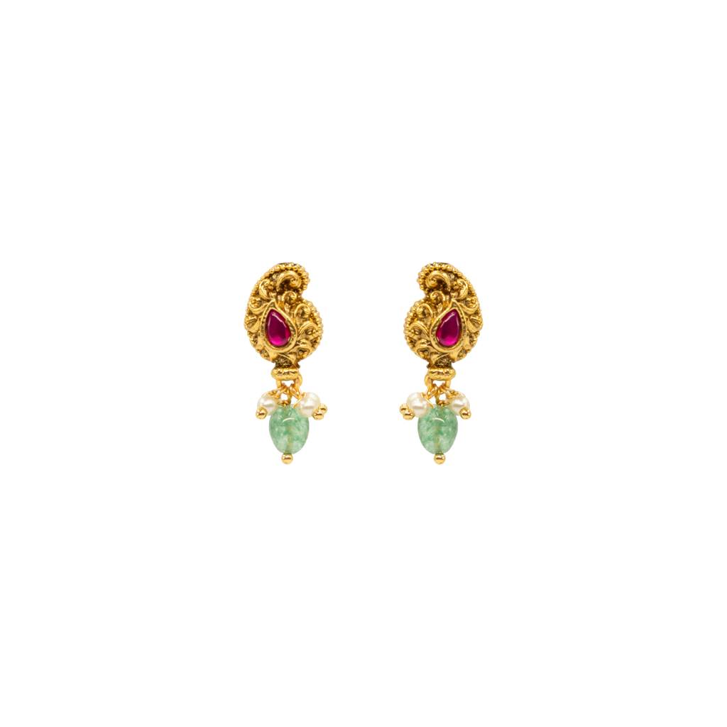 Anvika Necklace Set  – 1 Gram Gold Plated Temple Jewellery : T-34