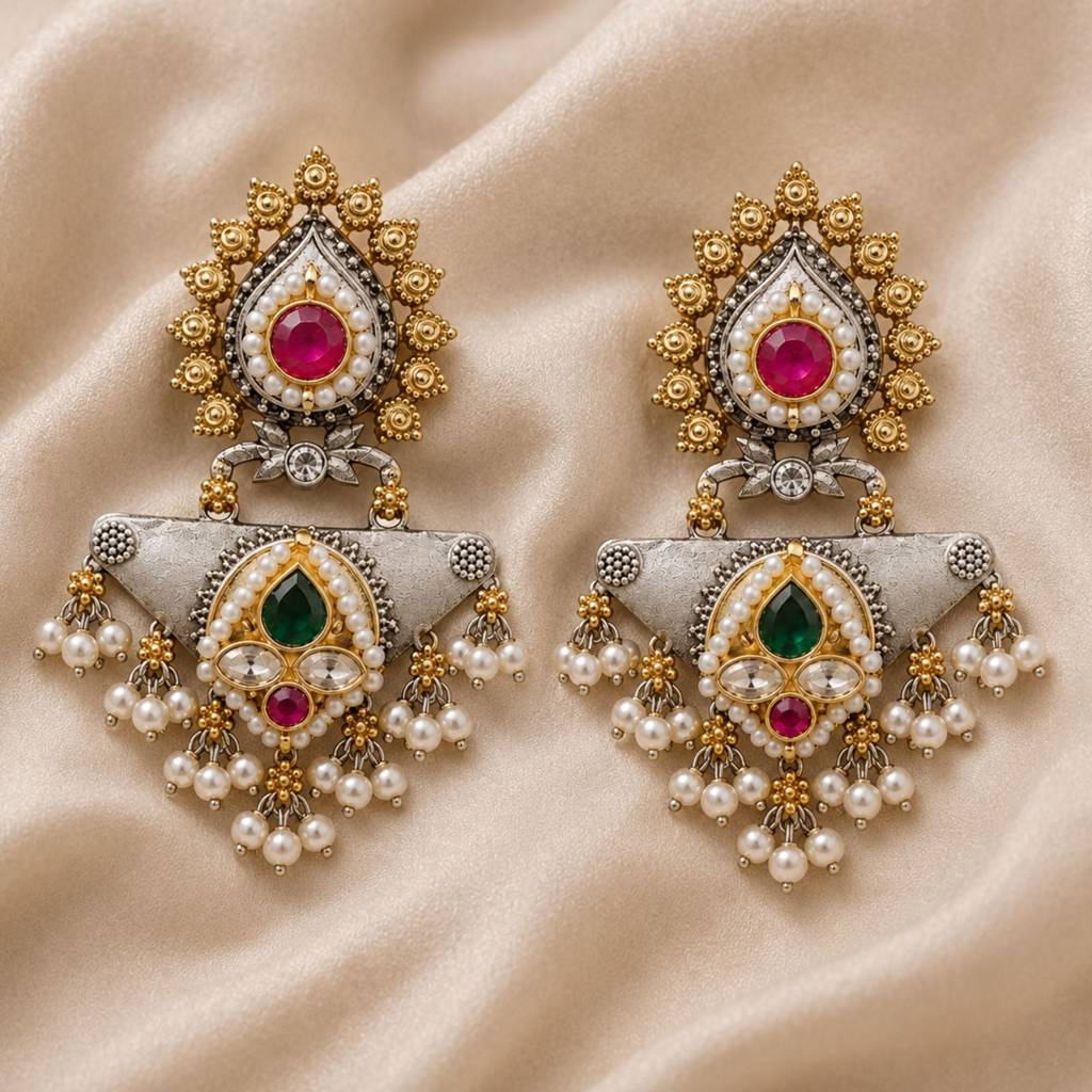 Yamini Royal Pachi Kundan Earrings : PAS010