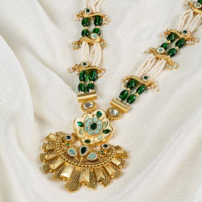 Keira Green Golden Necklace : PA-320