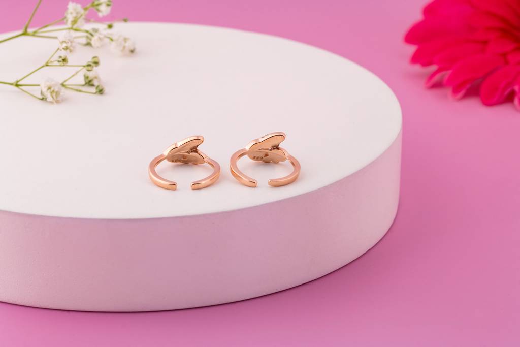 Royal Feather Gold Plated 92.5 Silver Toe Ring : SKU1134