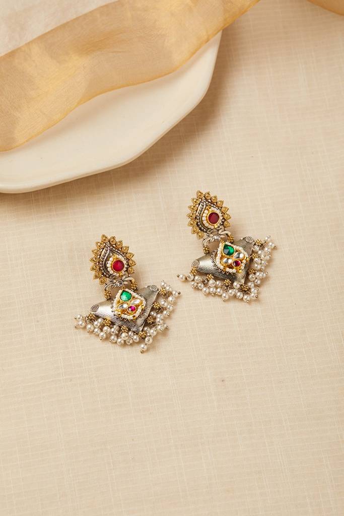 Yamini Royal Pachi Kundan Earrings : PAS010
