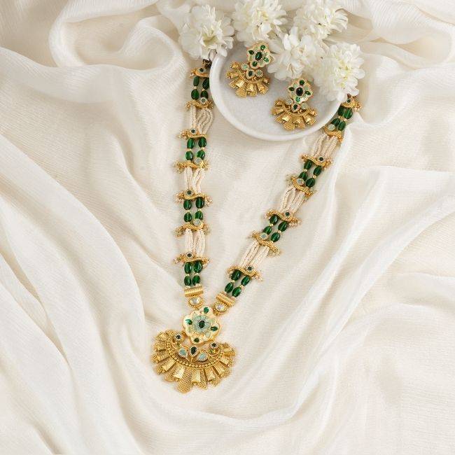 Keira Green Golden Necklace : PA-320