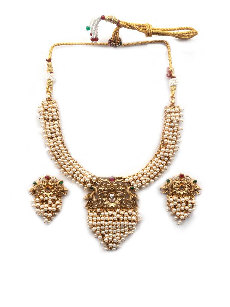 Peacock Hydra Necklace Set Green : W13White