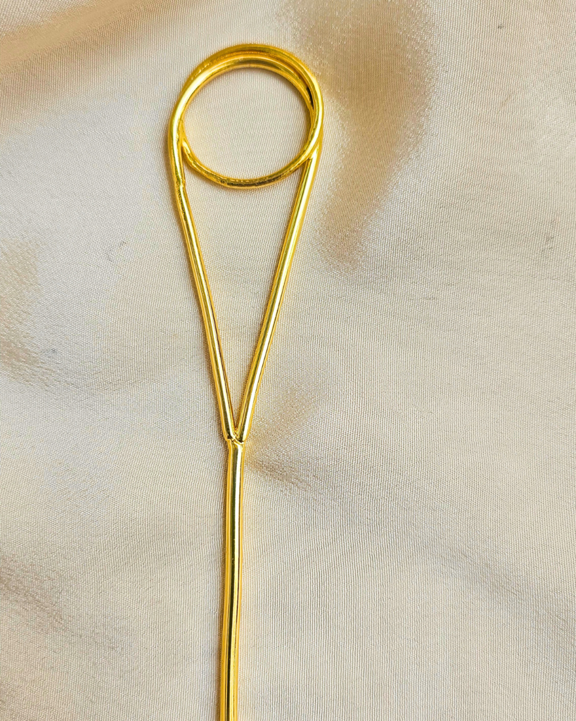 Janhvi Floral Hair Bun Cage Accessory In Brass : HB002