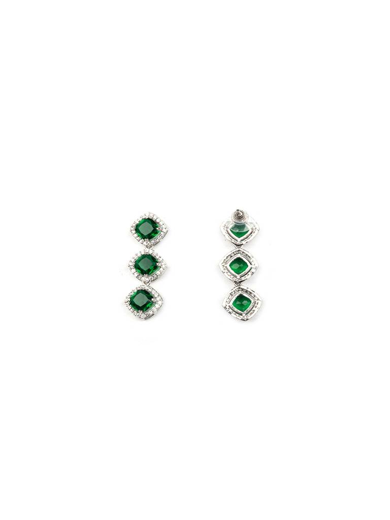 Â Eternal Sparkle:  Ad Sleek Necklace Set : AD132GREEN