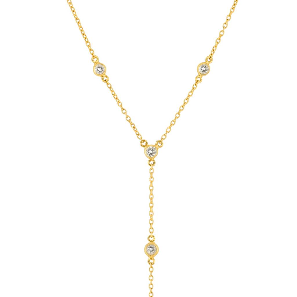Minimal Y Chain Necklace 18K Gold-Plated 925 Silver : NK0008