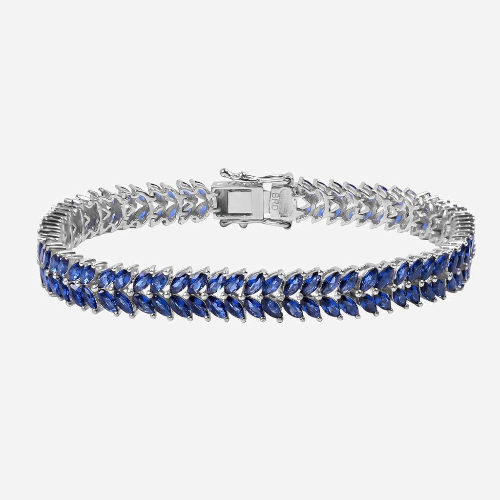 925 Sterling Silver Tanzanite Cz Marquise Vine Bracelet For Women & Girls : BRDVTB