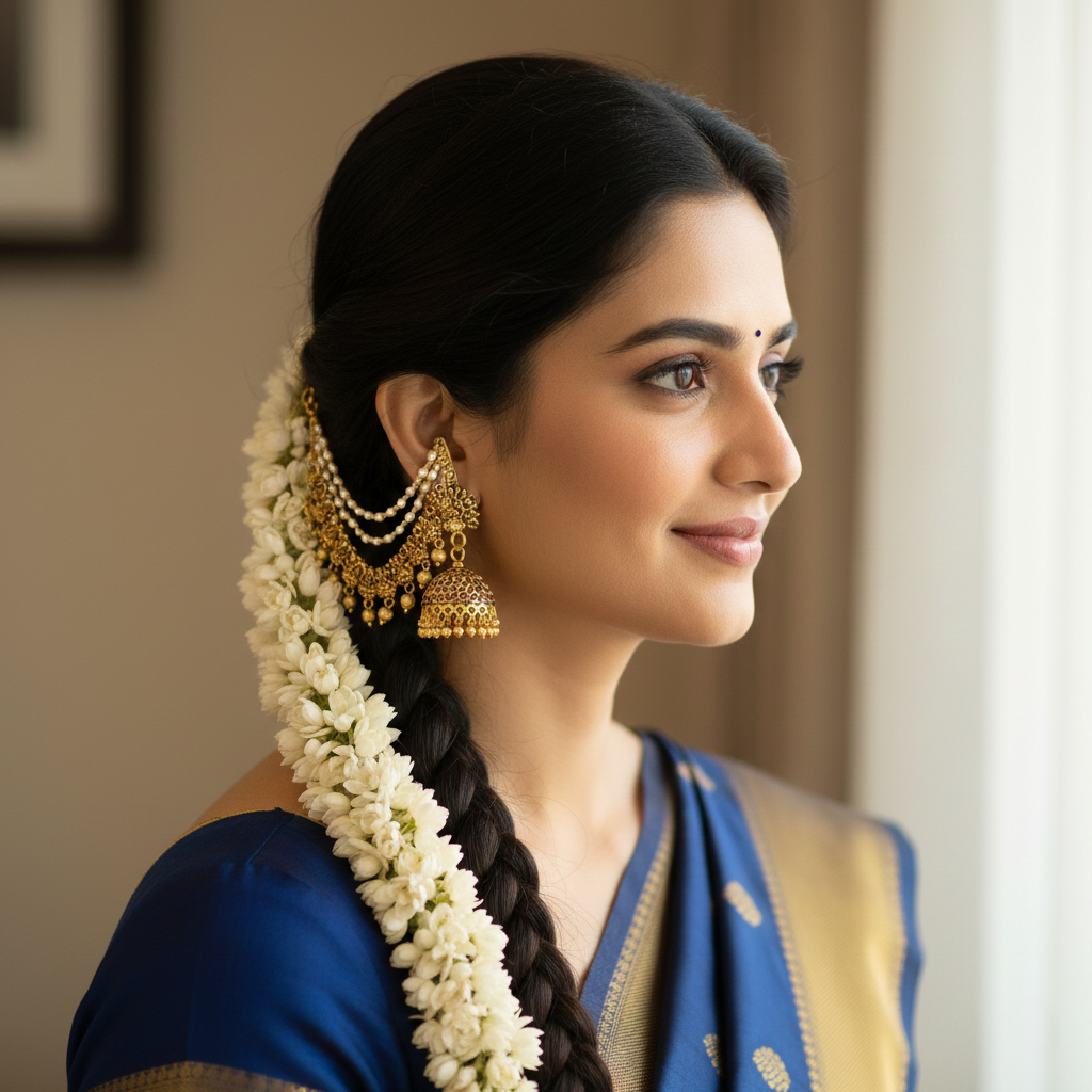 Timeless Elegance Temple Jewellery Ear Chain For South Indian Brides : V-136