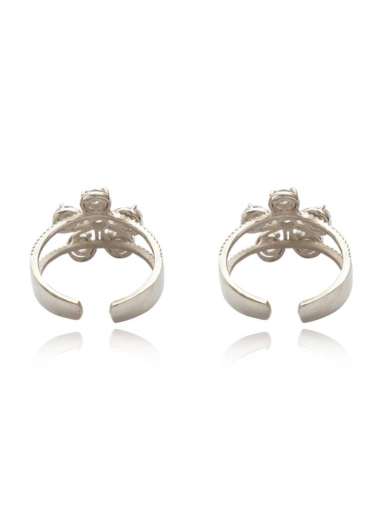 Silver 92.5 White Zircon Shining Toe Ring : U080SO07TR0306