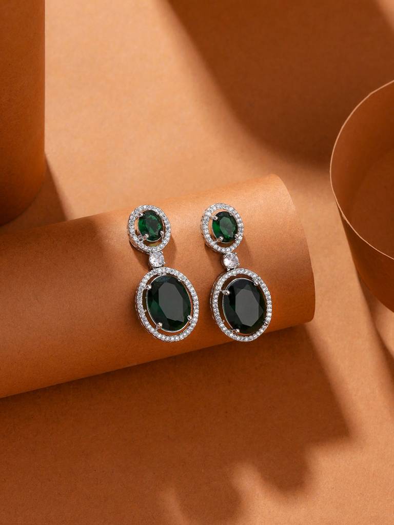 Silver Plated Ad Drop Earrings : ABDE16