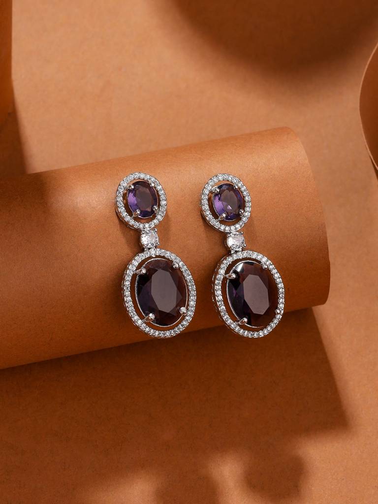 Silver Plated Ad Drop Earrings : ABDE15