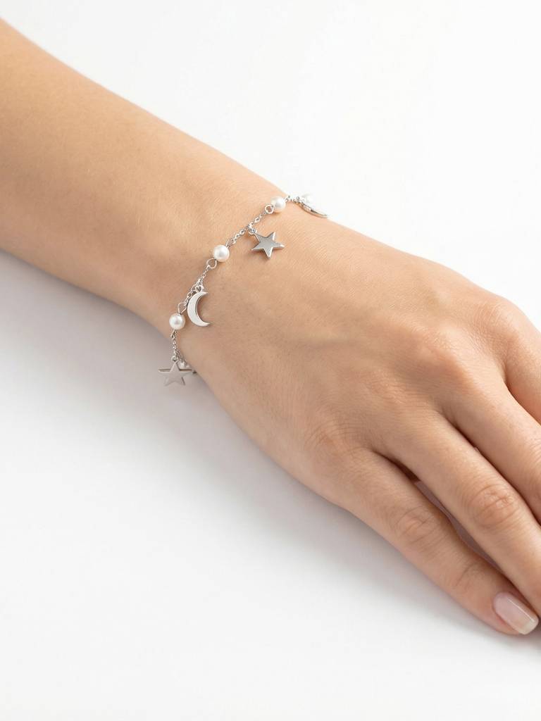 Star Moon Pearl Bracelet : ICLB3314