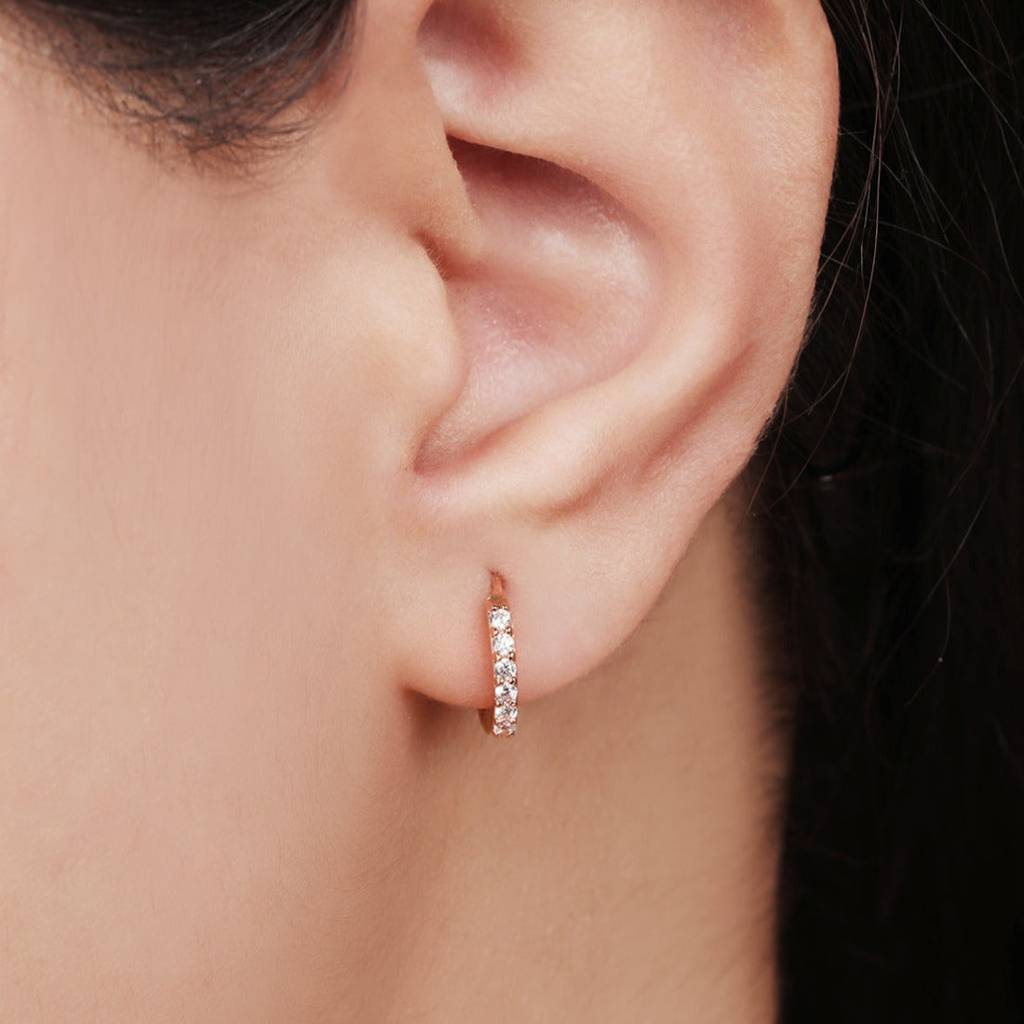 The Classic Rose Gold Moment Hoop 925 Silver Earrings : EAR-20111