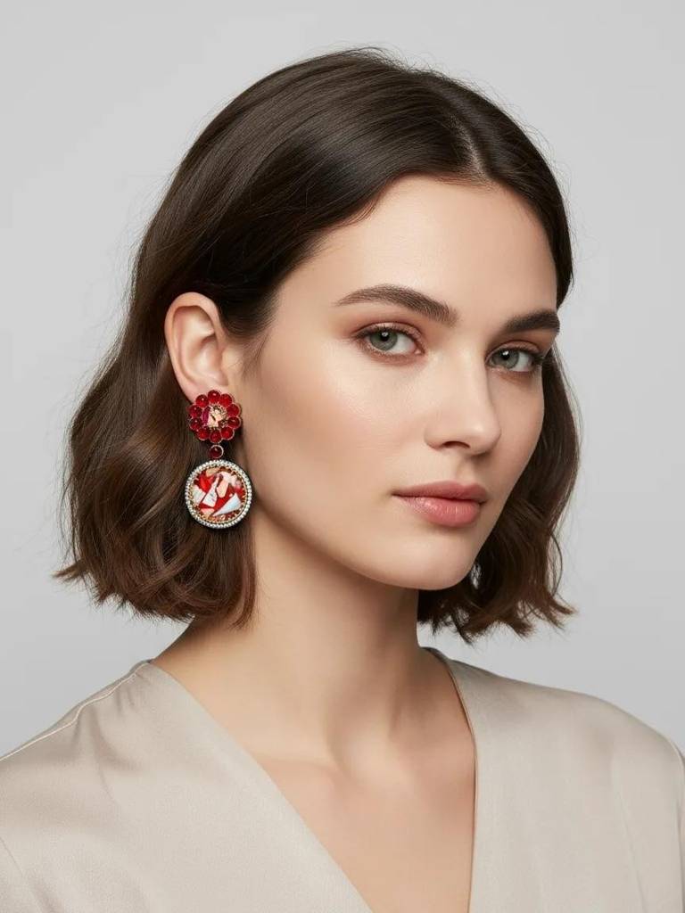Tharini Earrings | Marble Stone : RKER000006