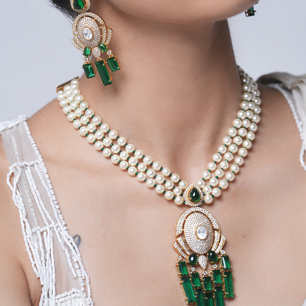 Designer Necklace With Pearl Mala : CAO0003MPS