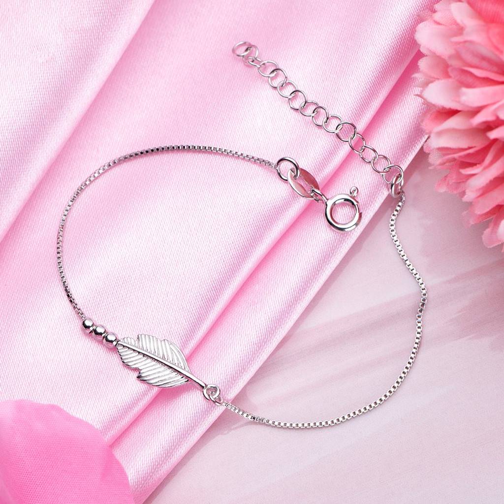 Ethereal Leaf Rhodium-Plated 925 Sterling Silver Adjustable Bracelet : BR-80292-R