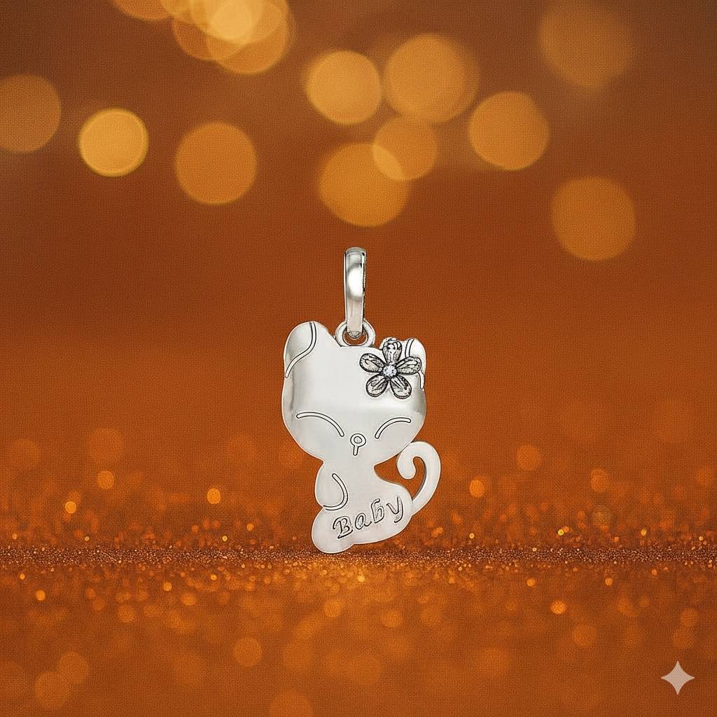 925 Pure Silver Cat Pendant-Pen1024 : PEN1024