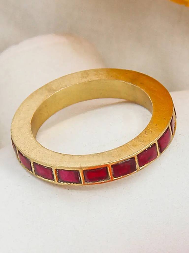 92.5 Silver Red Stone Ring : U080SG007RO0204