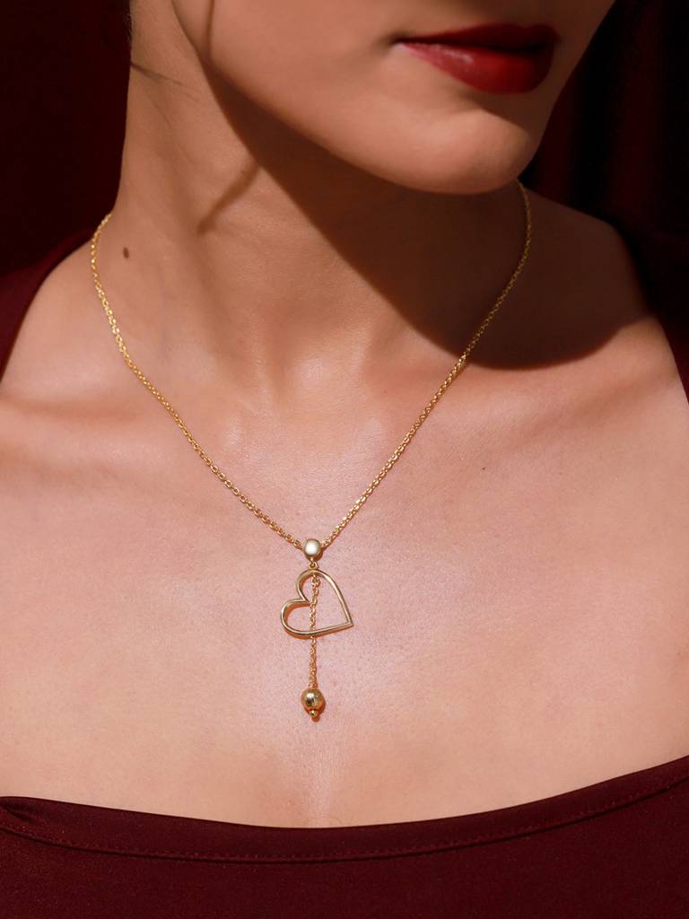 Valentine’S Day Golden Drop Of Love Sterling Silver Pendant : 8905124574999