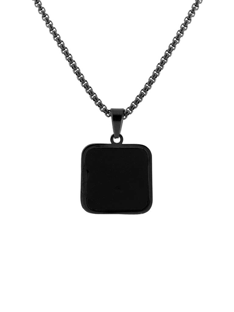 Eclipse Black Essence Square Pendant Necklace For Men : 8905124576115