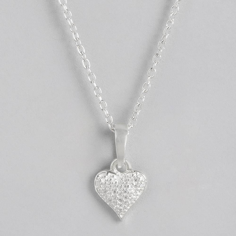 Silver Sparkling Heart Pendant : Silver Sparkling Heart Pendant : Z125SG002N020