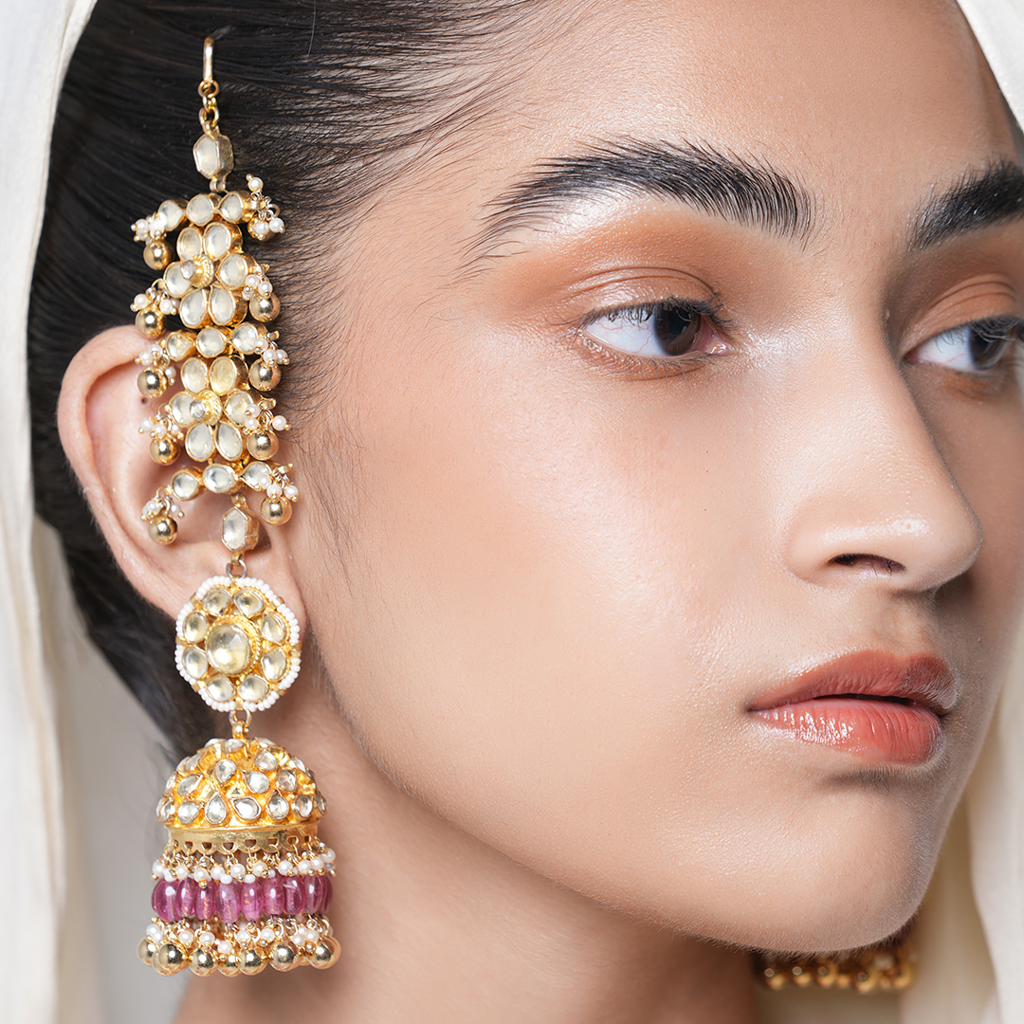 Pachi Kundan Long Jhumki : CAO0061ALX