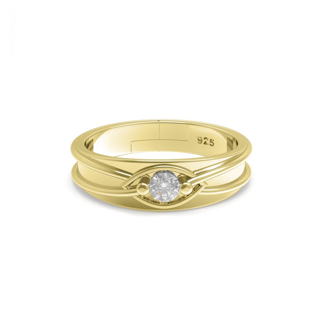 Golden Criss Cross Ring For Him : ZLCPLR-1007-MY