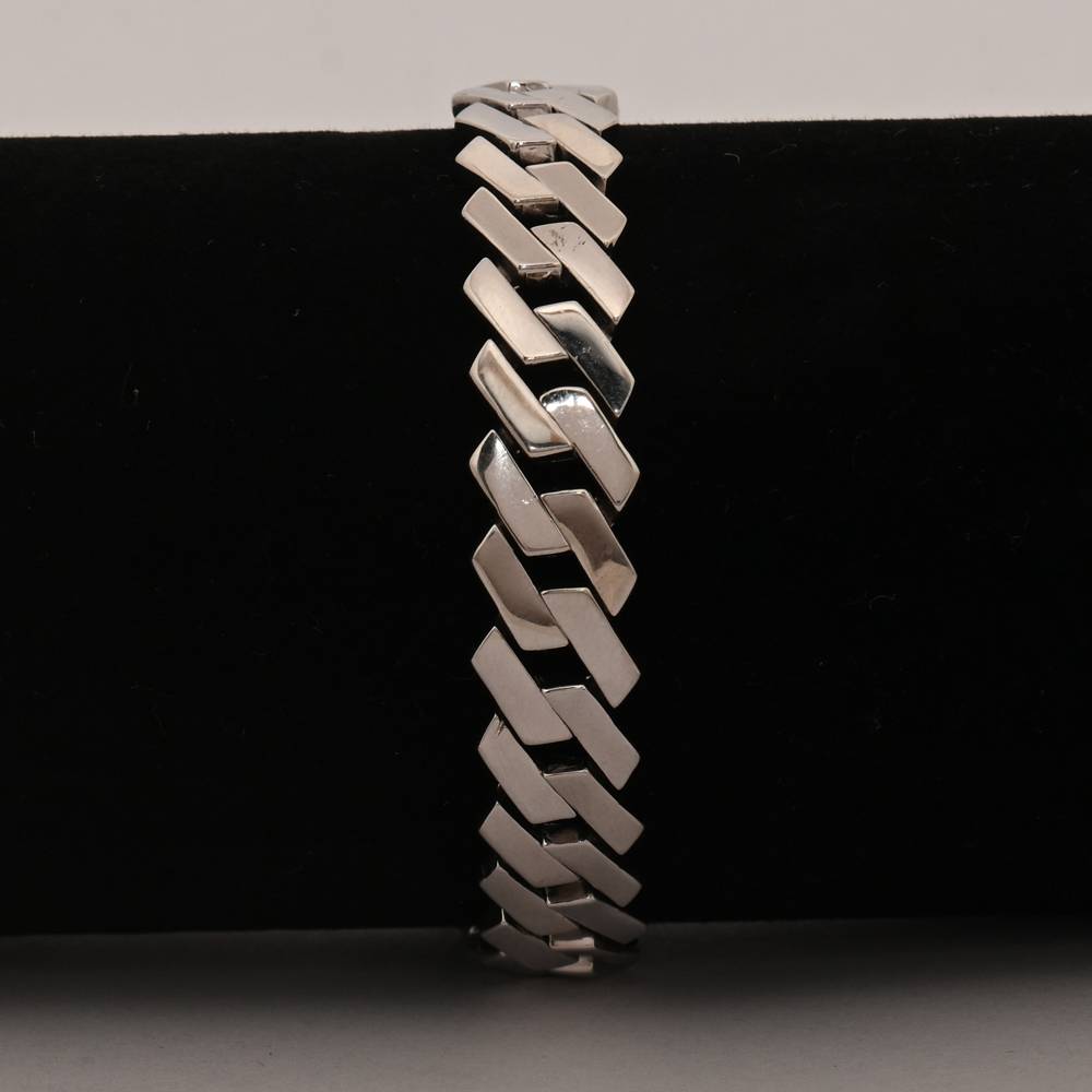 925 Pure Silver Men'S Bold Link Bracelet : BR1078