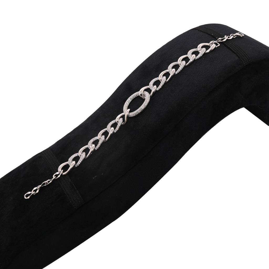 925 Pure Iced Twisted Curb Link Chain Bracelet | Minimalist Large Bracelet : BR1059