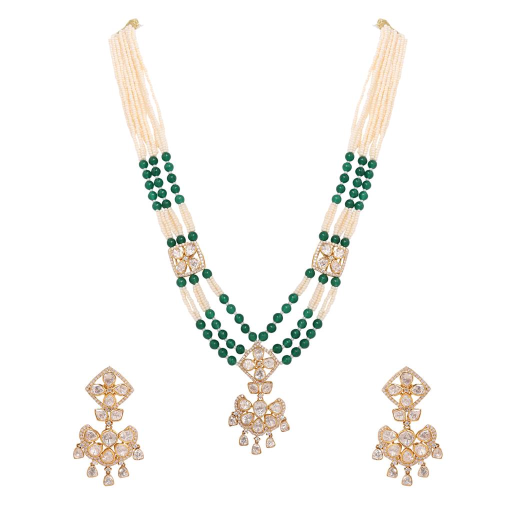 Moissanite Polki Necklace Set 9 : PJ131