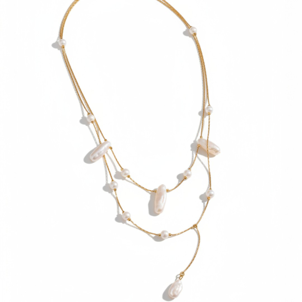 Natural Baroque Pearl Pendant Necklace : CAO0109JNY
