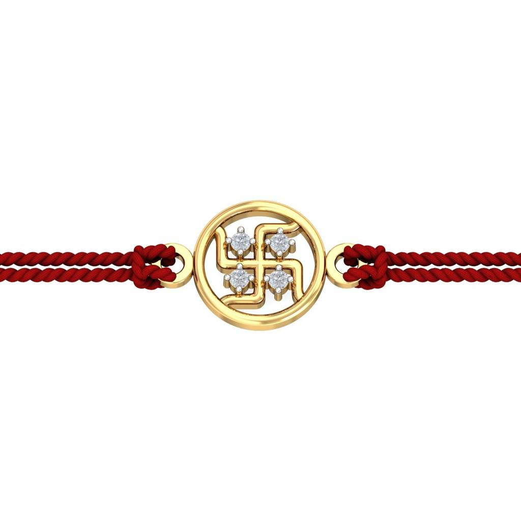 9K Yellow Gold Diamond Rakhi Pendant : RA2021_9K