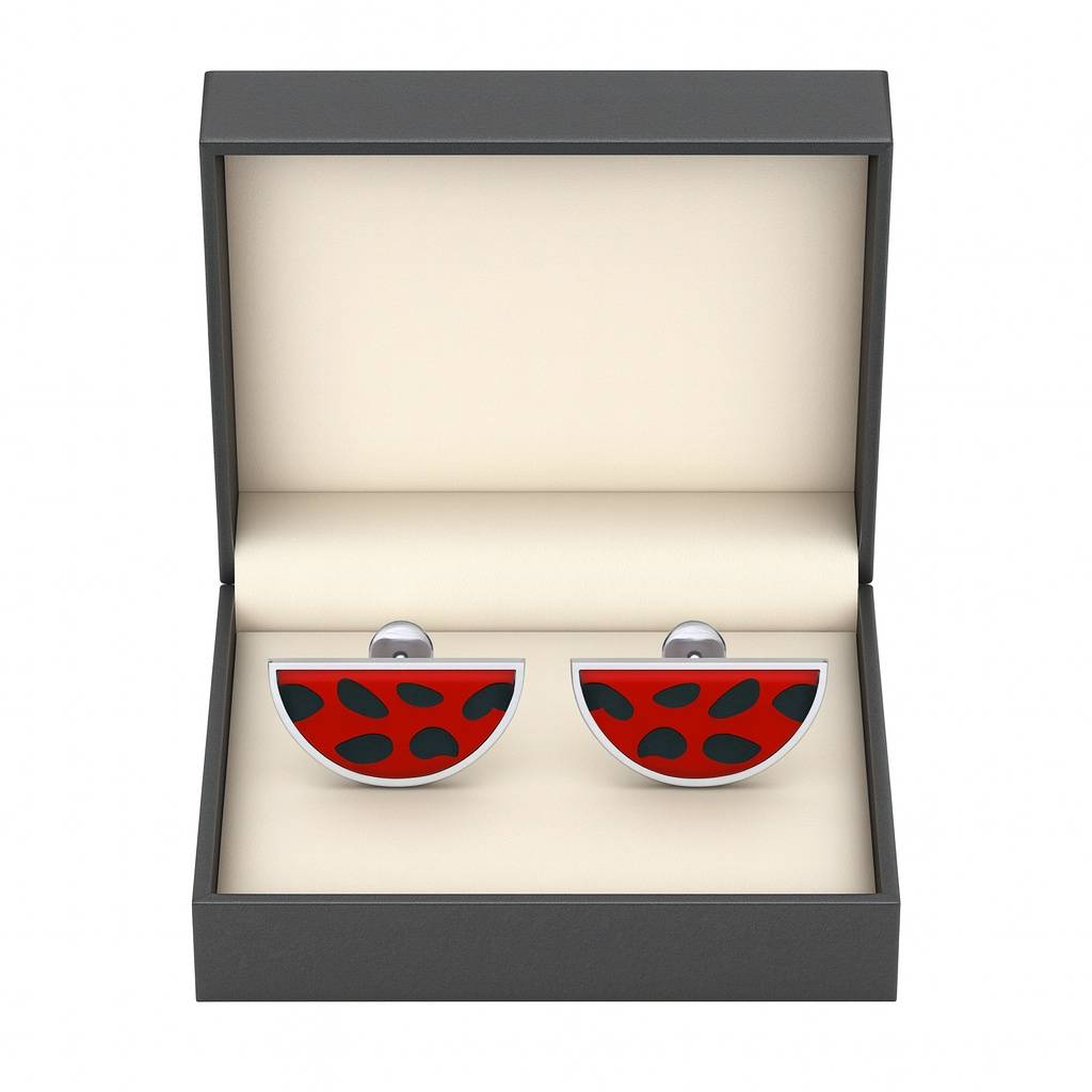 925 Pure Silver Watermelon Stud Earrings : TWP1330