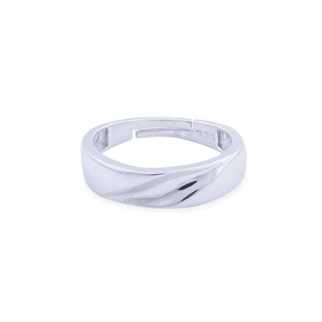Silver Sparkling Love Band Ring For Men'S : ZLCPLR-1013-MW