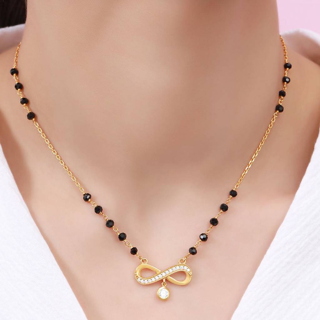 Timeless Infinity Gold-Plated 925 Sterling Silver Mangalsutra : MGS-10083-G