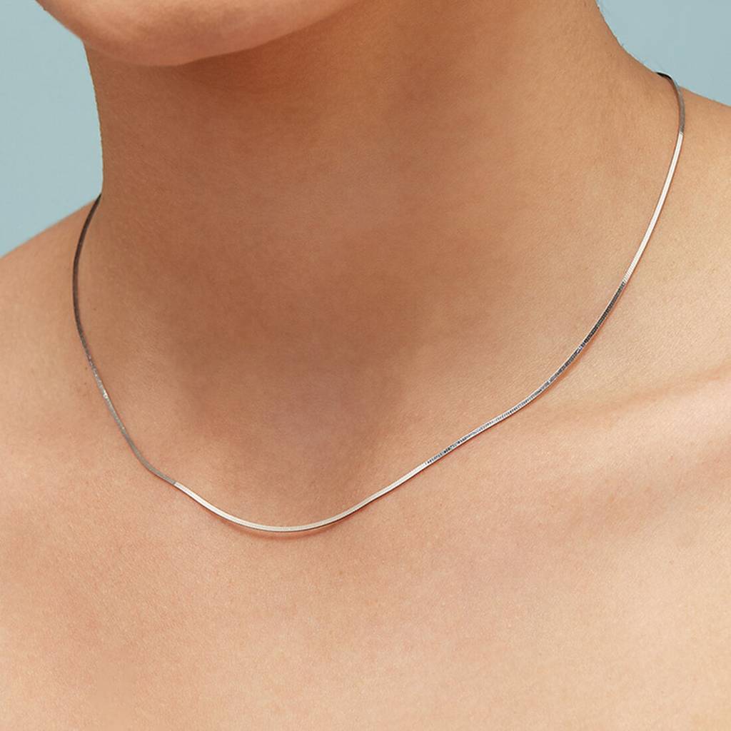 Minimal Snake 925 Silver Chain : CH-10009