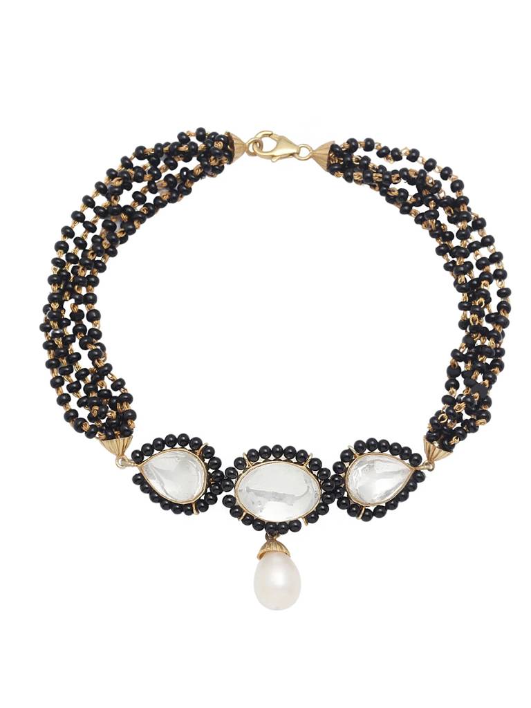 Authentic Silver Black Bead Choker Mangalsutra : U080SG022N0256