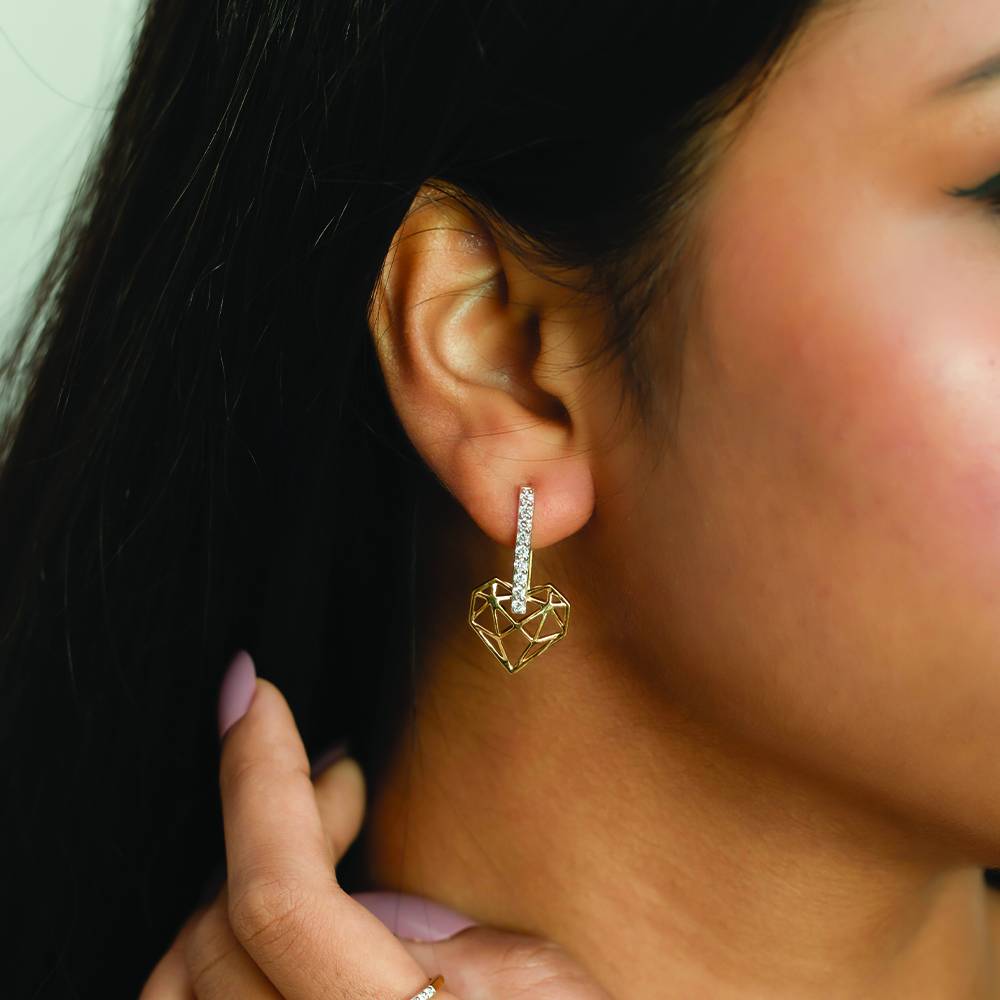 Heart Huggies - Lab Diamond Earrings : LLER0138