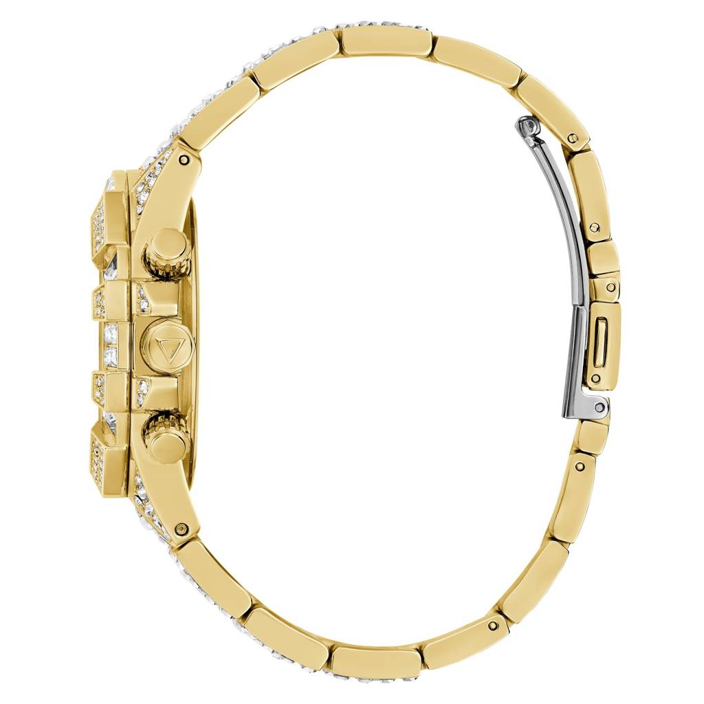 Guess Round 39Mm Champagne Dial Analog Women Watch - Gw0812L2 : GW0812L2