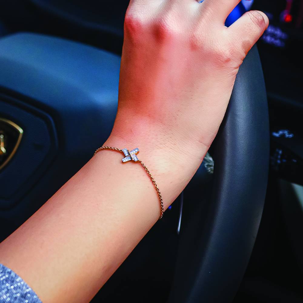 Geometric Glow - Lab Diamond Bracelet : LLBR0108