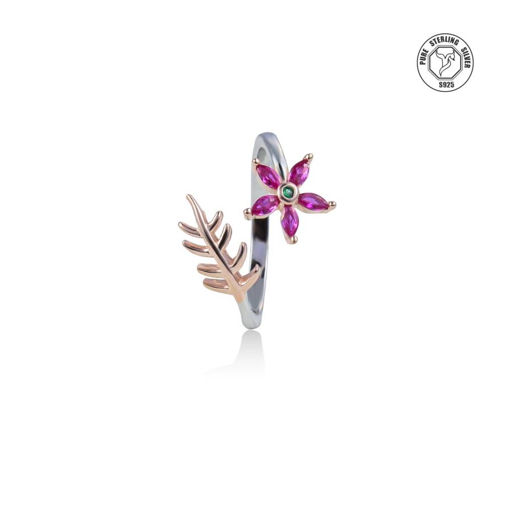 Gulabo Bloom Silver Toe Rings : TRTOBJX0034