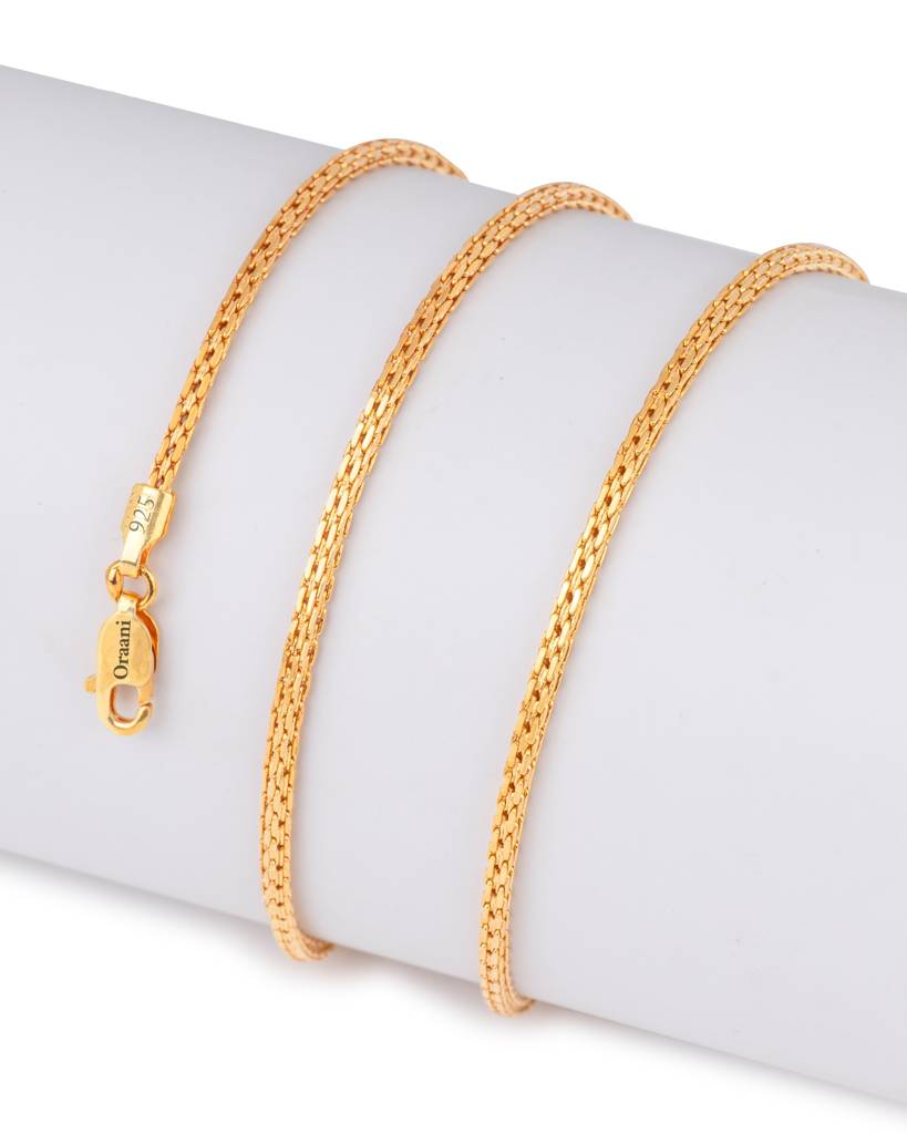 925 Sterling Silver Golden Urban Chain | For Men & Women : GP_CH069_20
