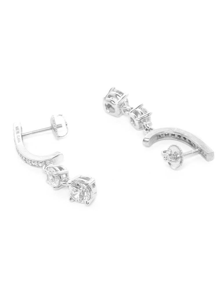 925 Sterling Silver Swiss Zirconia Dangle & Drop Remi Earring With Screw Back Gift For Women And Girls : CSWZHDE5