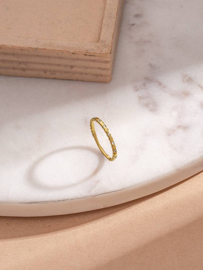 Spark Trace Stack Ring For Women - Waterproof & Anti-Tarnish : RG0276-6